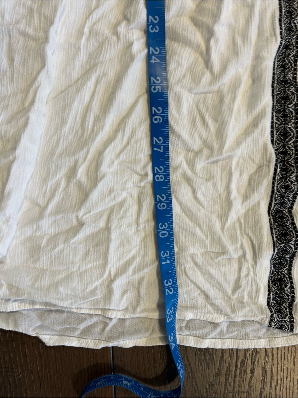 Old Navy White Bohemian-Style Babydoll Dress with Black Embroidered Trim Sz XL - Picture 5 of 7